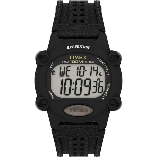  Timex Expedition Chrono 39mm Watch - Black Leather Strap 