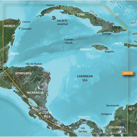  Garmin BlueChart® g3 HD - HXUS031R - Southwest Caribbean - microSD™/SD™ 