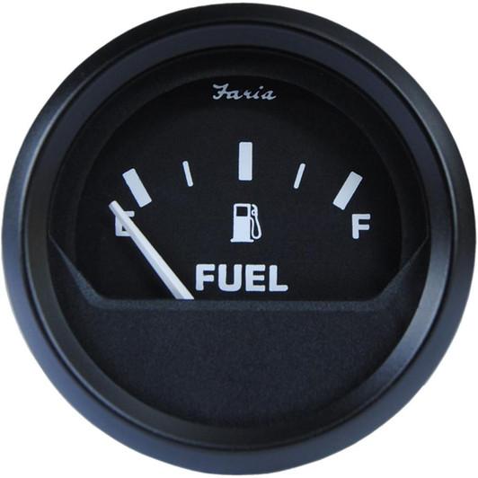 Faria Beede Instruments Faria Euro Black 2" Fuel Level Gauge 