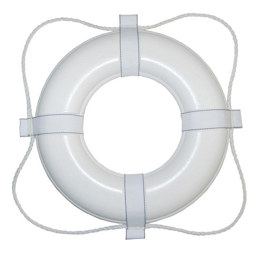  Taylor Made White 30" Foam Ring Buoy w/White Grab Line 