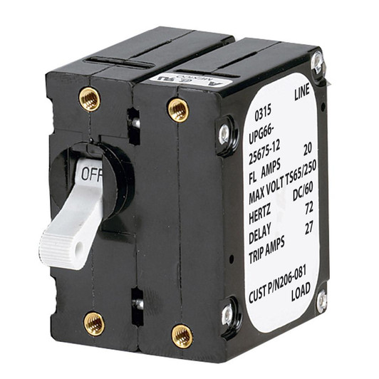  Paneltronics 'A' Frame Magnetic Circuit Breaker - 15 Amps - Double Pole 