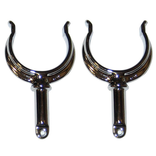  Perko Ribbed Type Rowlock Horns - Chrome Plated Zinc - Pair 