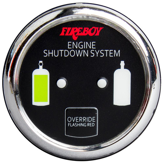  Fireboy-Xintex Deluxe Helm Display w/Gauge Body, LED & Color Graphics f/Engine Shutdown System - Chrome Bezel Display 