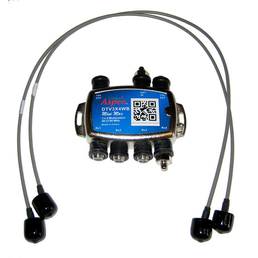  KVH TV-series Expansion Kit – Supports 3-4 DISH Network, Bell, or Sky Mexico Receivers 