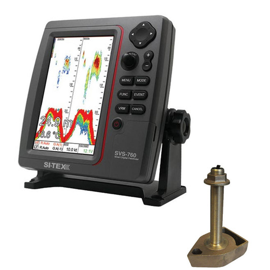  SI-TEX SVS-760 Dual Frequency Sounder 600W Kit w/Bronze Thru-Hull Temp Transducer - 1700/50/200T-CX 