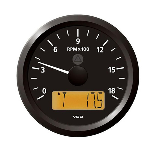  Veratron 3-3/8" (85 mm) ViewLine Tachometer - 0 to 6000 RPM - 8 to 32V - Black Dial & Triangle Bezel 