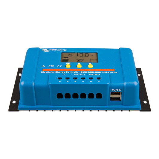 Victron Energy Victron BlueSolar PWM Charge Controller (DUO) LCD & USB Charge Control - 12/24VDC - 20A 