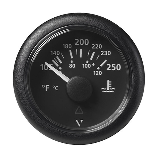  Veratron 52MM (2-1/16") ViewLine Water Temperature Gauge - 100-250°F - Black Dial & Bezel 
