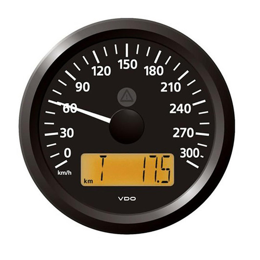  Veratron 3-3/8" (85 mm) ViewLine Speedometer - 0 to 300 KMH - 12/24V - Black Dial & Triangular Bezel 