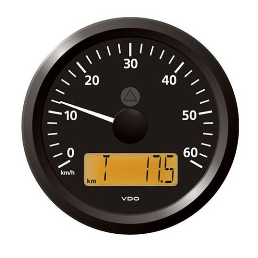  Veratron 3-3/8" (85 mm) ViewLine Speedometer - 0 to 60 KMH - 12/24V - Black Dial & Triangular Bezel 