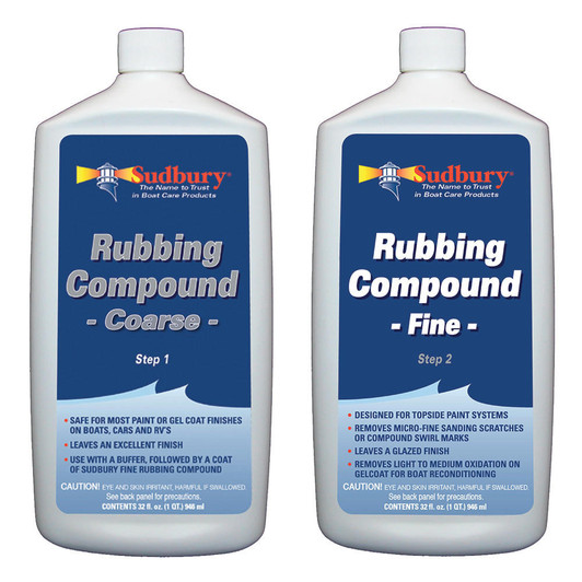  Sudbury Rubbing Compound Kit - Step 1 Coarse & Step 2 Fine - 32oz Each 