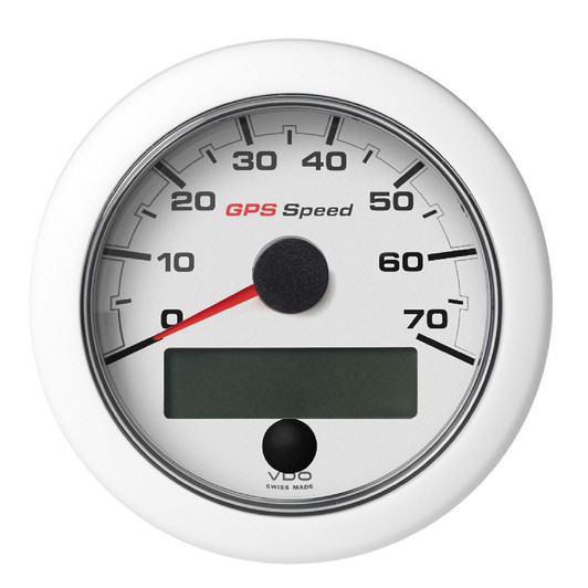  Veratron 3-3/8" (85mm) OceanLink® GPS Speedometer (0-70 KN/MPH/KMH) - White Dial & Bezel 