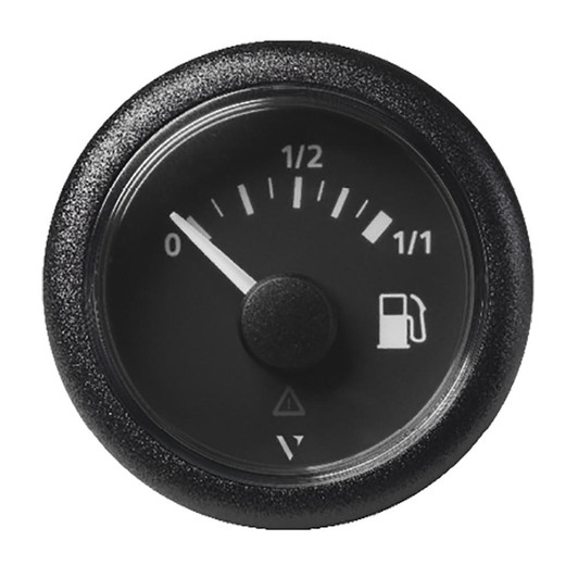  Veratron 52mm (2-1/16") ViewLine Fuel Tank Level Gauge - 0 to 1/1 - Black Dial & Round Bezel 