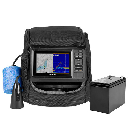  Garmin ECHOMAP™ UHD2 Keyed 5" cv Ice Fishing Bundle w/ECHOMAP™ UHD2 53cv & Dual Beam-IF Transducer 