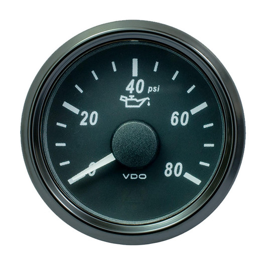  VDO SingleViu 52mm (2-1/16") Oil Pressure Gauge - 80 PSI - 0-180 Ohm 