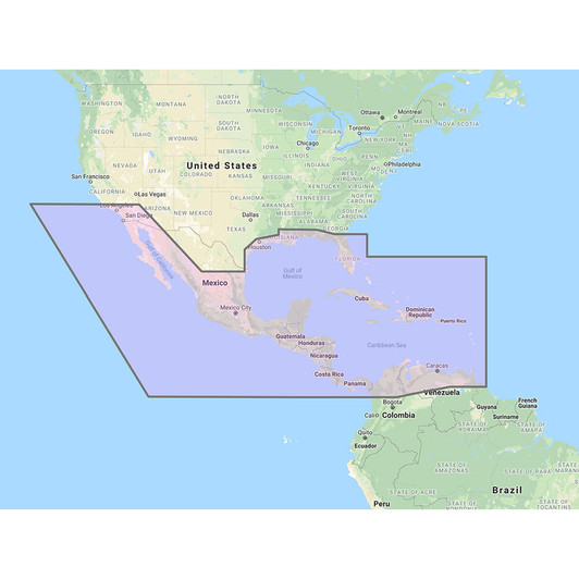  Furuno Central America, Caribbean & Part of Mexico Vector Chart - 3D Data & Standard Resolution Satellite Photos - Unlock Code 