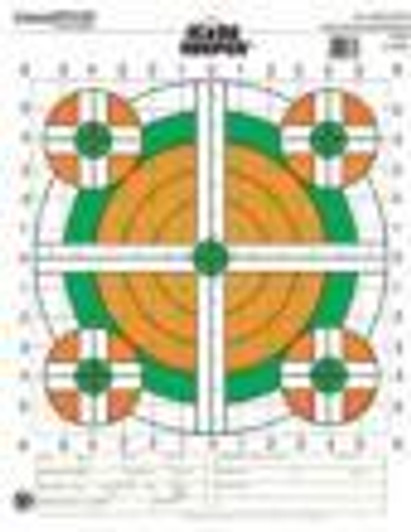 Champion Scorekeeper Targets Fluorescent Orange & Green Bull - 100 yd. Rifle Sight-In 100/Pack 