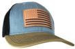 Outdoor Cap Company Outdoor Cap Heathered Grey/Blk/ Old Gold Trucker w/USA Flag Leather Patch 