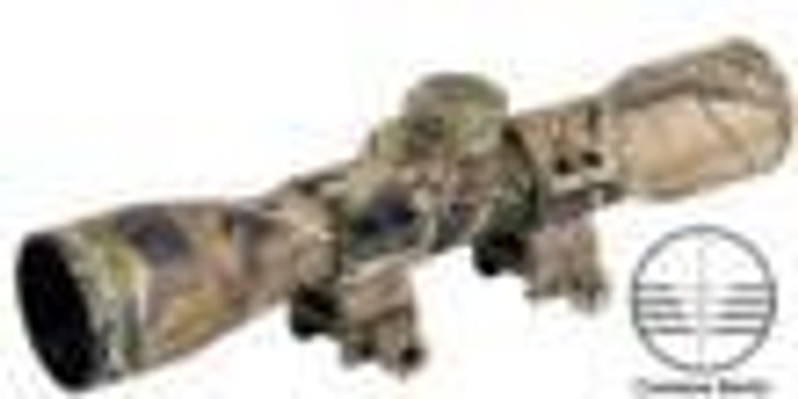  Truglo 4x32mm Compact Crossbow Scope with Weaver Style Rings - Crossbow Reticle Camo 
