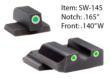 AmeriGlo Ameriglo Classic Style Night Sight Set for S&W M&P Shield / Front Tritium - Green / Front Outline - White / Rear Tritium - Green / Rear Outline  White 