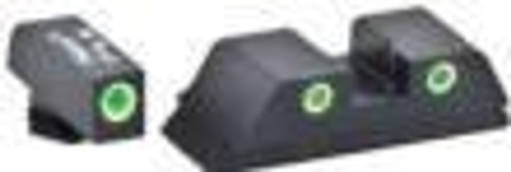 AmeriGlo Green Tritium FRONT/REAR 3 dot sight set white outlines for Glock Gen 5 