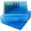 Mtm Molded Products Company MTM Flip Top Ammo Box for .22 LR 100 Rounds Clear Blue 