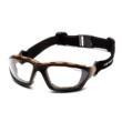 Pyramex Safety Pyramex Carhartt Carthage Shooting Glasses Black and Tan with Clear Anti-Fog Lens 
