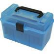 Mtm Molded Products Company MTM Deluex H-50 Series Rifle Ammo Box Clear Blue 