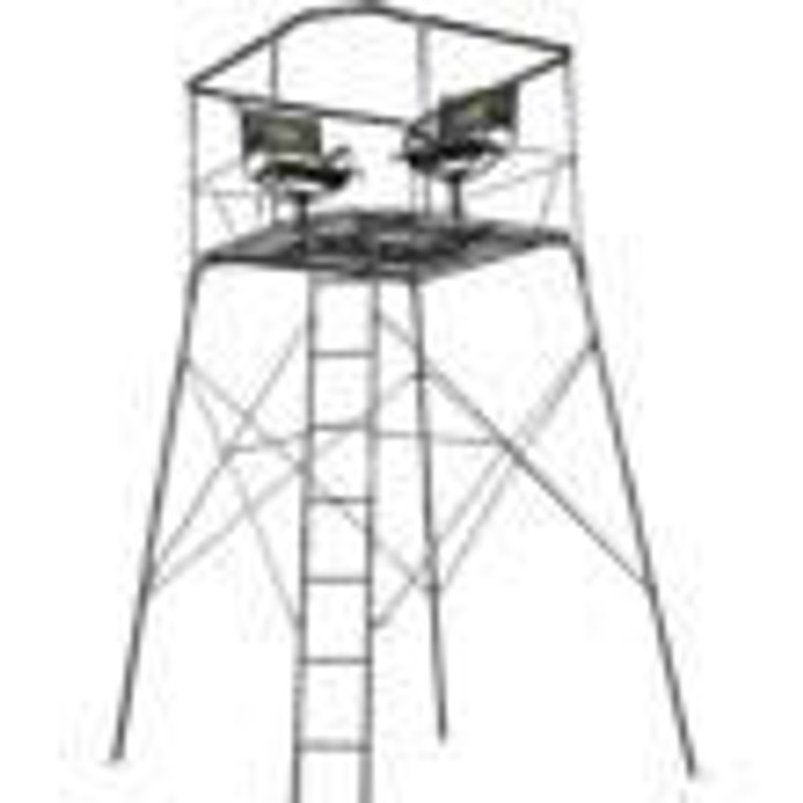 Ardisam (River's Edge/ Barronett Blinds) River's Edge Quad Pod Tower Stand 2-Man with Swivel Chairs 