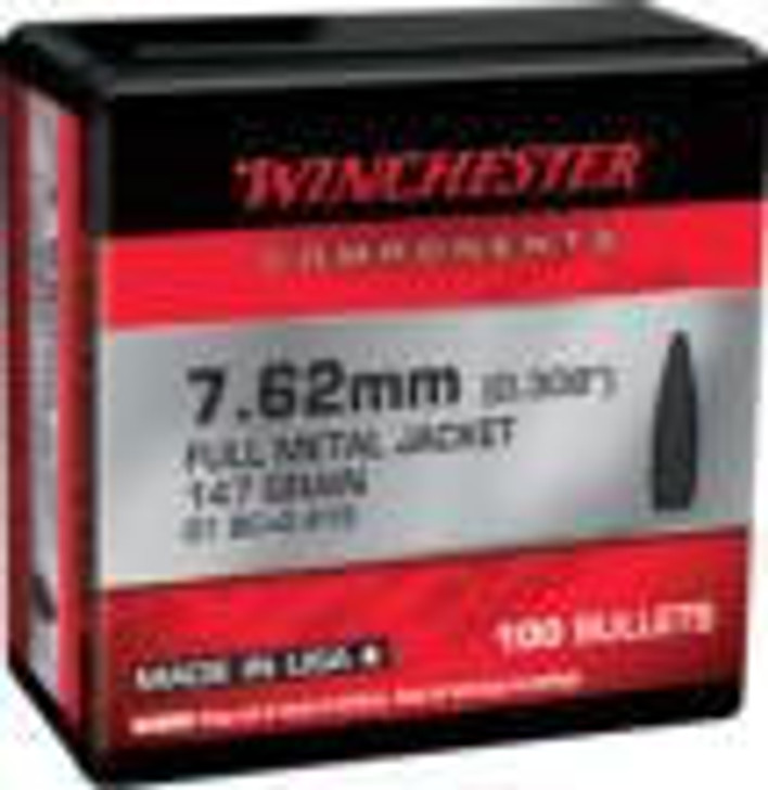 Winchester Bulk Components Winchester FMJBT Bullets 7.62mm .308" 147gr 100/ct 