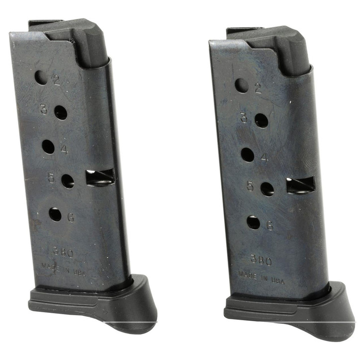 Ruger Mag Ruger Lcp 380acp 6rd Bl W/ex 2pk 