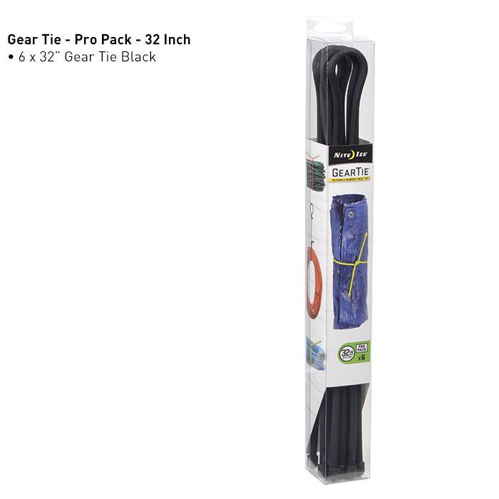 Nite-ize Gear Tie Propack 32 - 6 Pack - Black 