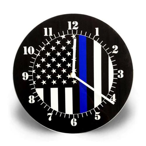 Thin Blue Line Thin Red Line American Clock 