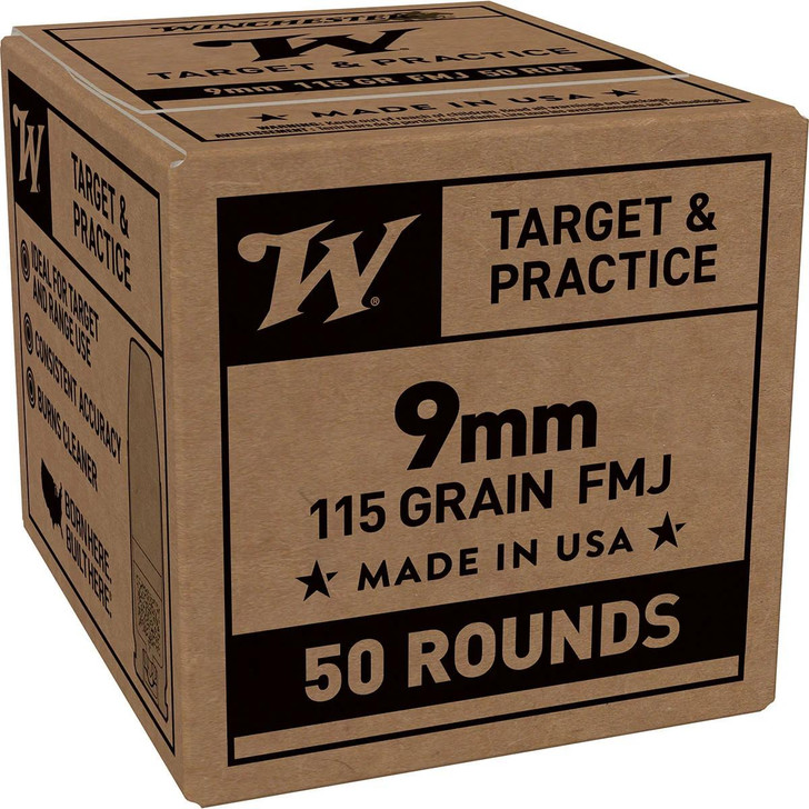Winchester Ammunition Winchester 9mm Luger 115gr Full Metal Jacket 1,000 Rounds 