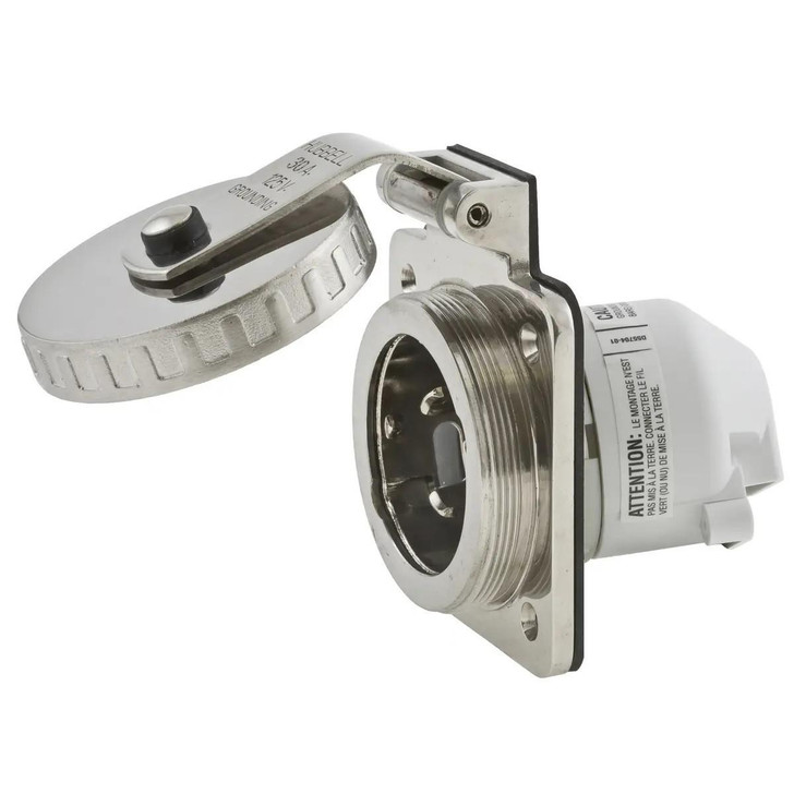 Hubbell Wiring Hubbell HBL303SS 30A Inlet Round Stainless Steel 