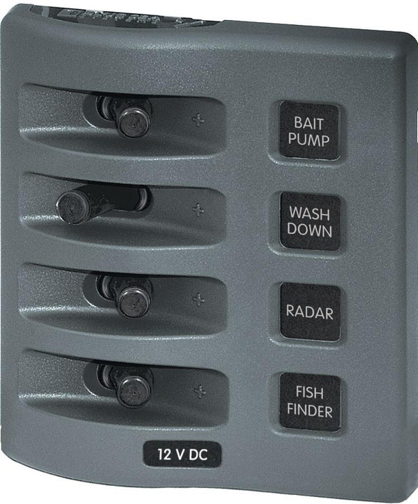 Blue Sea Systems Blue Sea Weather Deck Panel 12v 4 Gang Switch Panel 