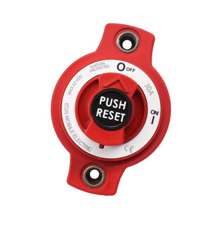 Egis Mobile Electronics EGIS 30A Mini Breaker Disconnect Switch Panel Mount 
