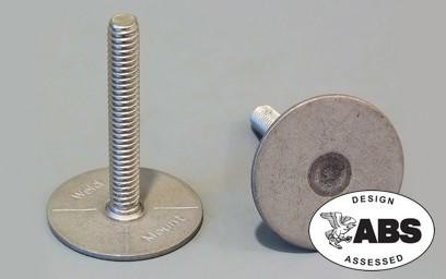 Weld Mount Systems Weld Mount 1.50" Tall 1/4 x 20 ST125-1420-24SS SS Stud 1.25" Base 10 Pack 