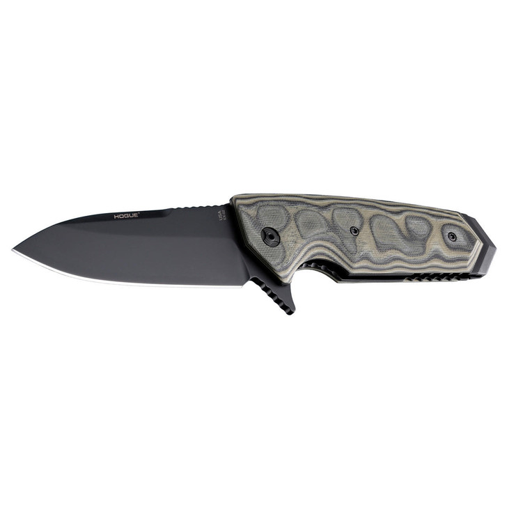  Hogue Ex-02 3.75" Spear Pnt Pln Grn 