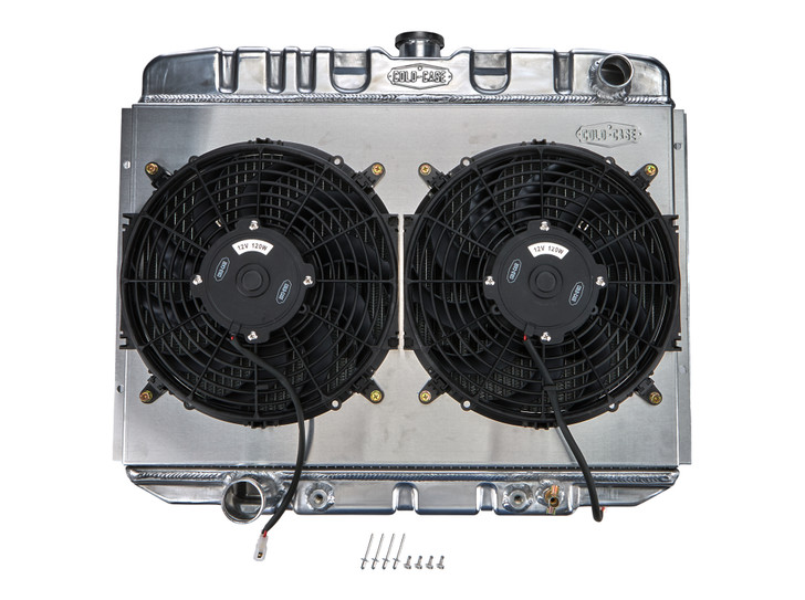 67-70 Mustang BB 24in Ra diator & 16 Fan Kit AT