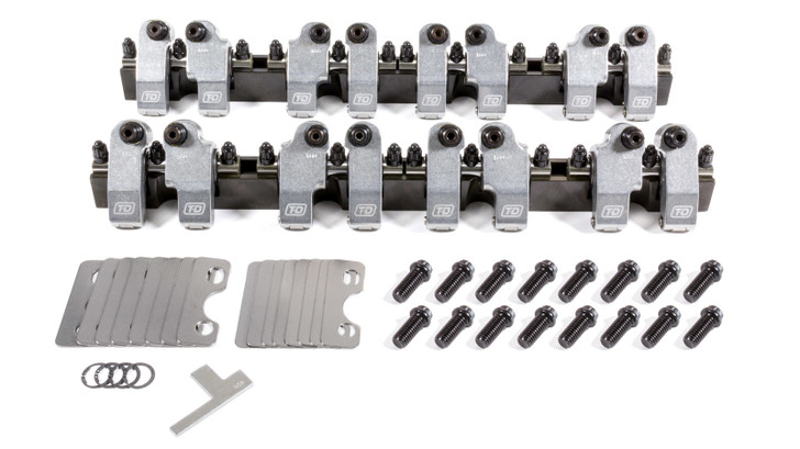 SBC Shaft Rocker Arm Kit w/Bowtie 18 Deg. Heads
