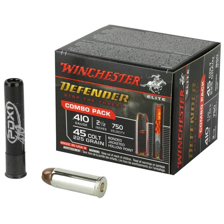 Winchester Ammunition Win Defender 410ga 2.5"/45lc Pk 20 