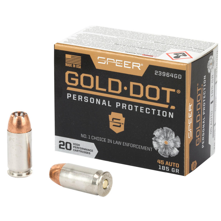 Speer Ammunition Spr Gold Dot 45acp 185gr Hp 20/200 