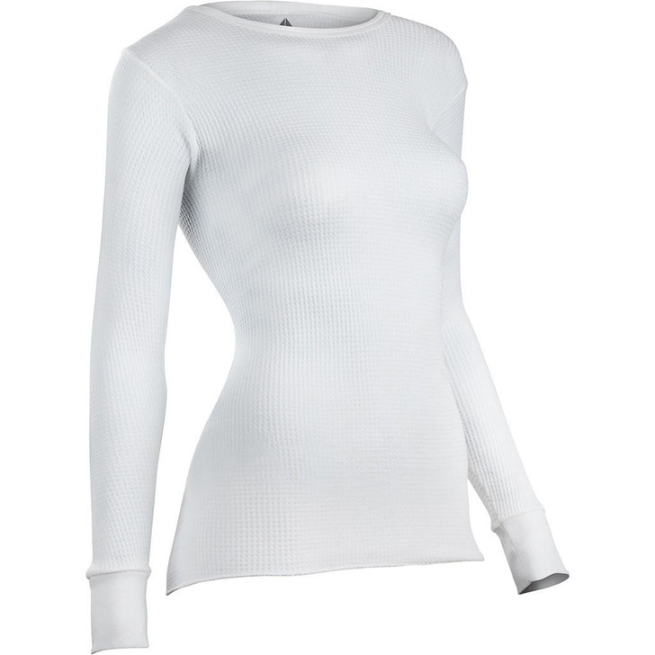 Indera Womens Traditional Long Sleeve Thermal Top White Medium