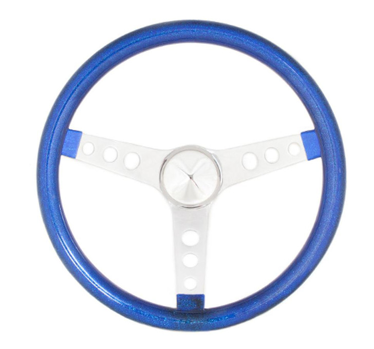 GRANT Steering Wheel Mtl Flake Blue/Spoke Chrm 15 