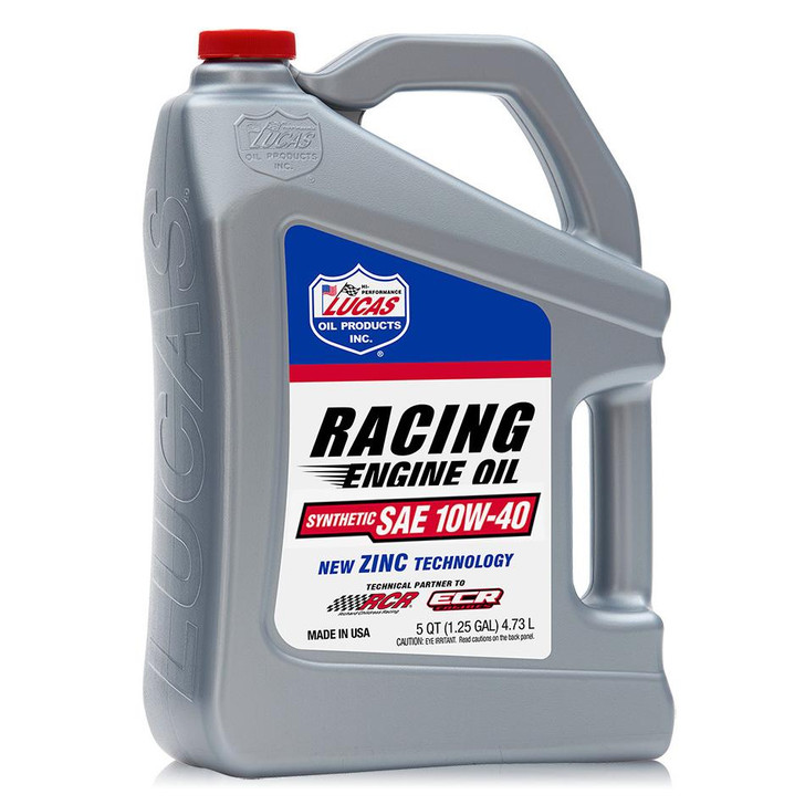 Lucas Oil 10w40 Synthetic Racing Oil 5 Quart Bottle 