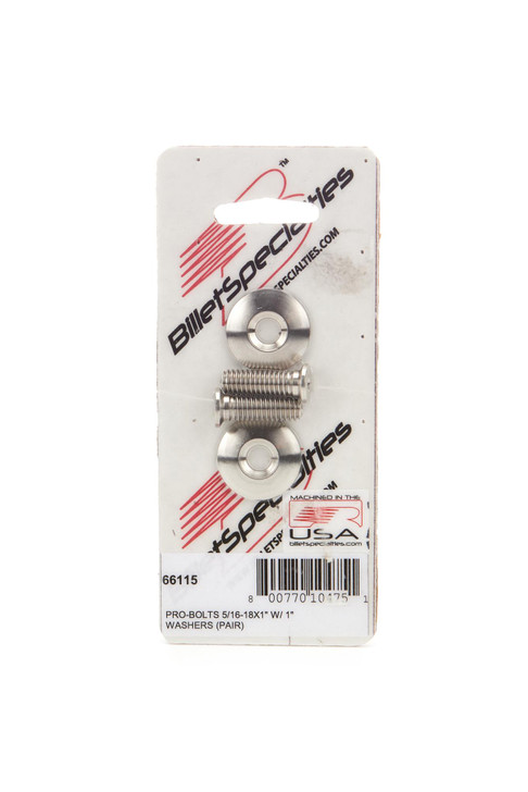 BILLET SPECIALTIES 5/16-18 x 1in SS Bolts Pair 