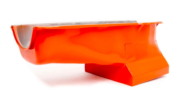 RACING POWER CO-PACKAGED 55-79 SBC Steel Drag Race Oil Pan Orange 