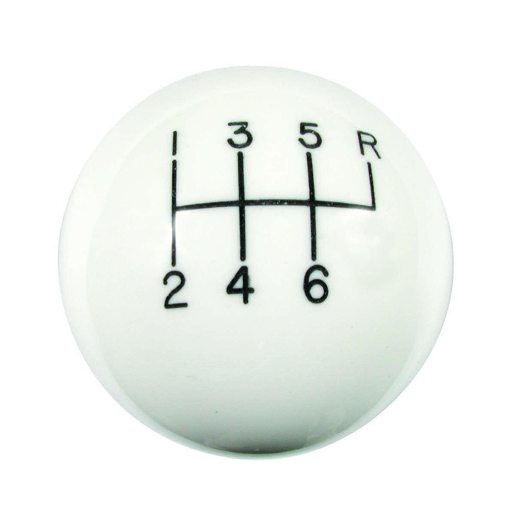 HURST Classic 6-Speed Shift Knob White (3/8-16) 