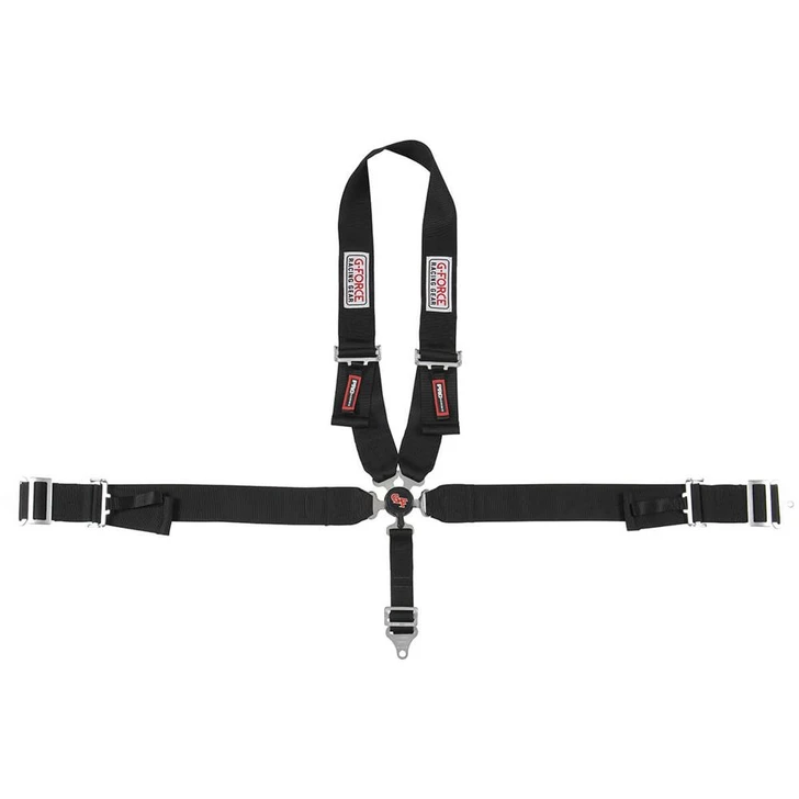 G-FORCE 5pt Harness Camlock Black U Shoulder Pull-Dn 